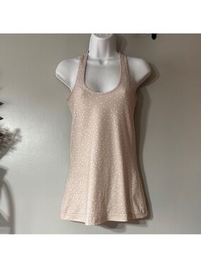 Lululemon Cream + white Polka Dot Racerback Tank Top size small 15” p2p